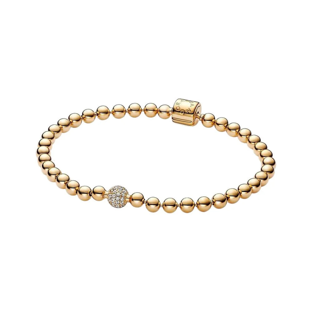 14k Gold Plated Bracelet with Clear CZ