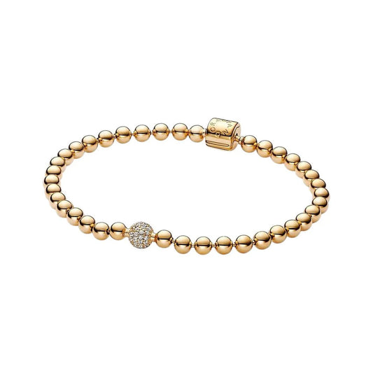 14k Gold Plated Bracelet with Clear CZ