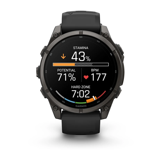 Garmin Fenix 9 47mm AMOLED Carbon Grey DLC Titanium with Black Silicone Band