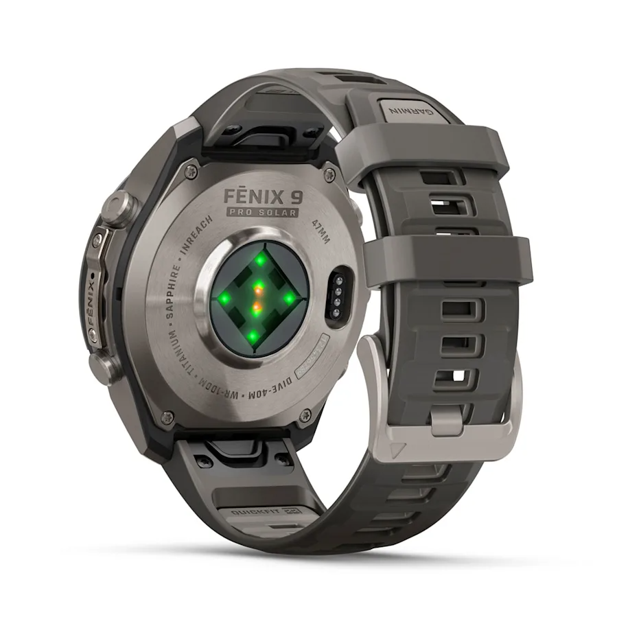 Garmin Fenix 9 Pro Solar Titanium with Pebble Grey Silicone Band