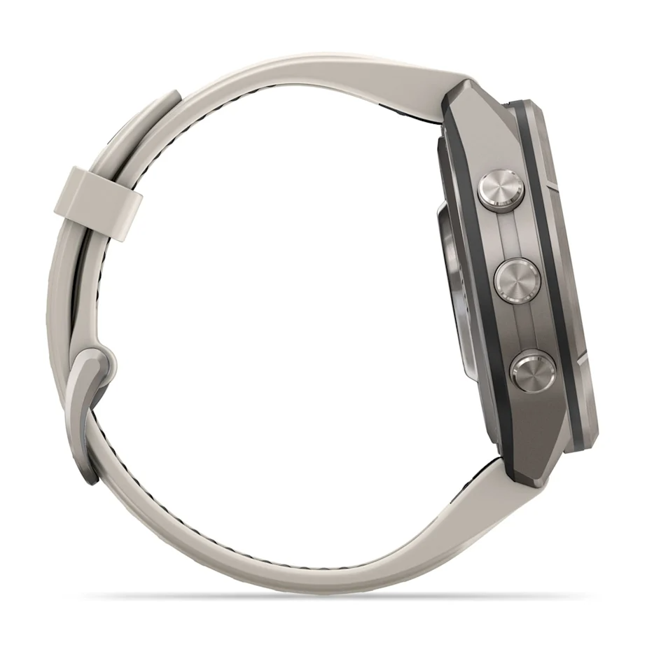 Garmin Fenix 9 Pro 43mm AMOLED inReach Titanium with Fog Grey/Dark Sandstone Silicone Band