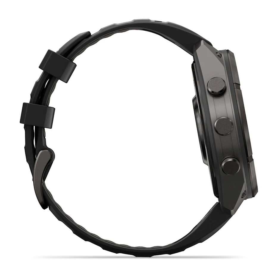 Garmin Fenix 9 Pro 47mm AMOLED Carbon Gray DLC Titanium with Black/Pebble Grey Silicone Band