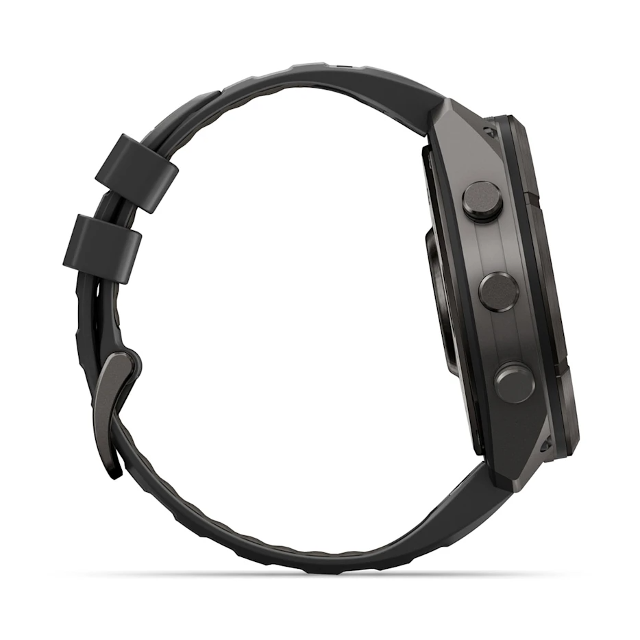 Garmin Fenix 9 Pro 51mm AMOLED Carbon Gray DLC Titanium with Black/Pebble Grey Silicone Band
