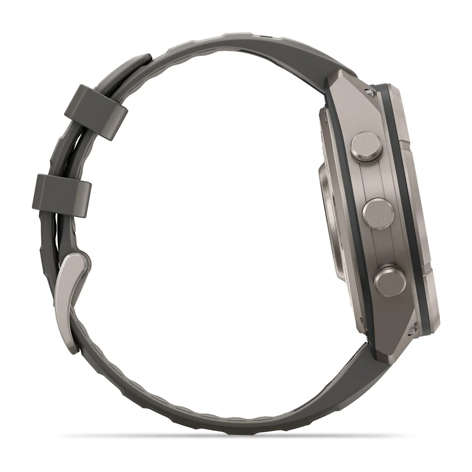 Garmin Fenix 9 Pro Solar Titanium with Pebble Grey Silicone Band
