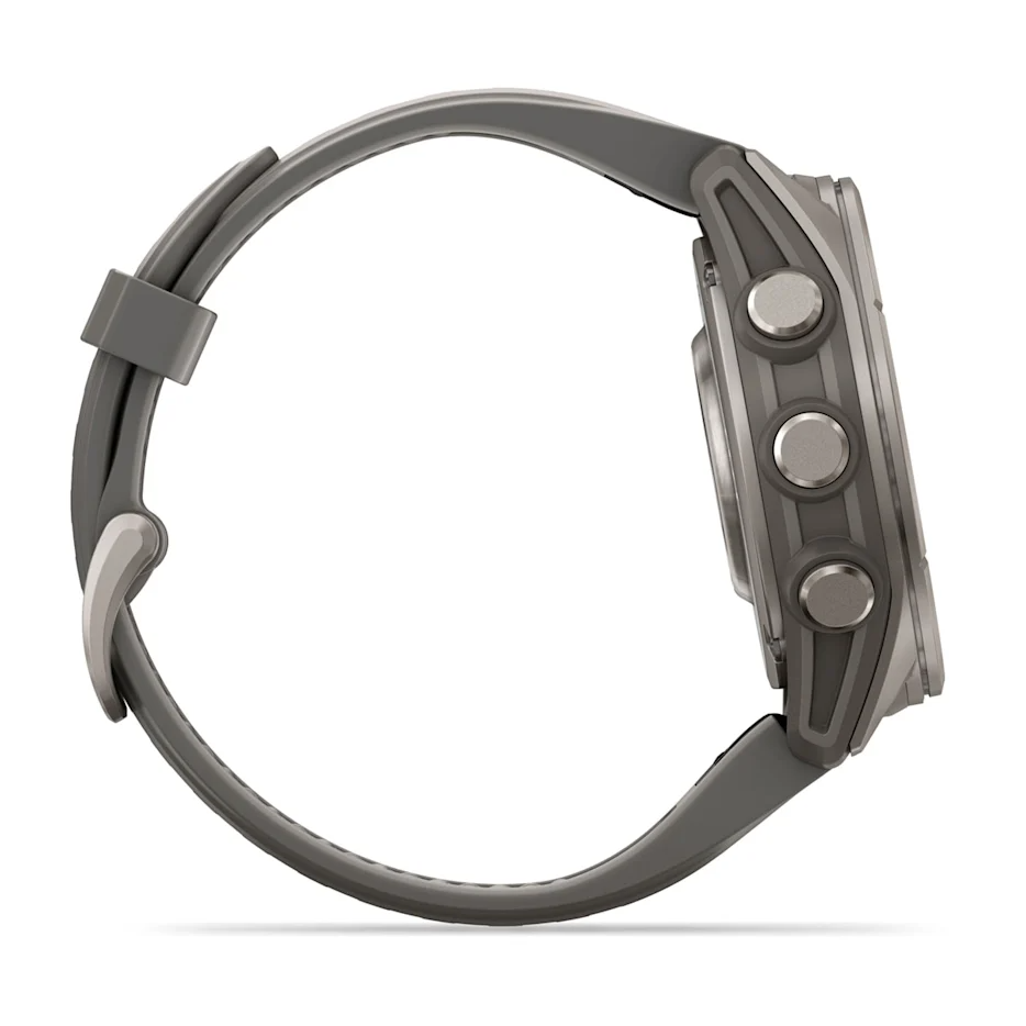 Garmin Fenix 9 43mm AMOLED Titanium with Pebble Grey Silicone Band