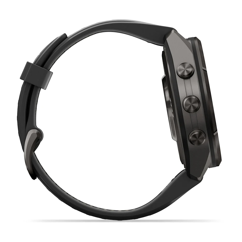 Garmin Fenix 9 Pro 43mm AMOLED inReach Carbon Gray DLC Titanium with Black/Pebble Grey Silicone Band