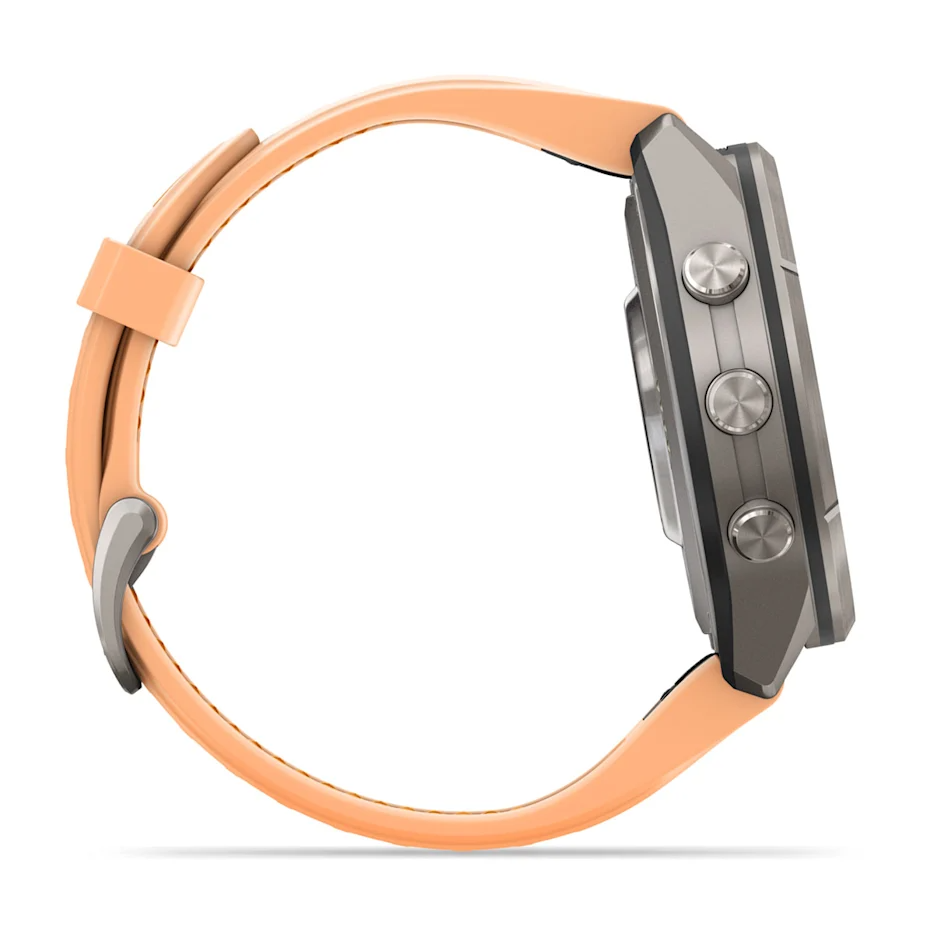 Garmin Fenix 9 Pro 43mm AMOLED inReach Titanium with Shell Pink/Autumn Orange Silicone Band