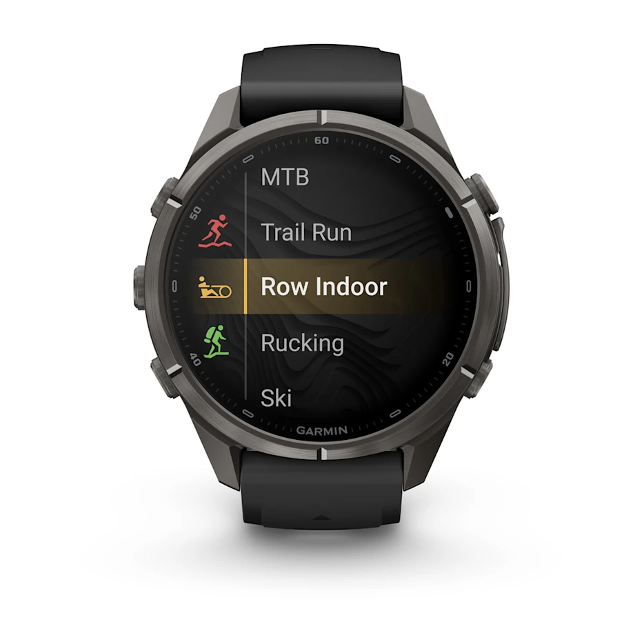 Garmin Fenix 9 Pro 43mm AMOLED inReach Carbon Gray DLC Titanium with Black/Pebble Grey Silicone Band