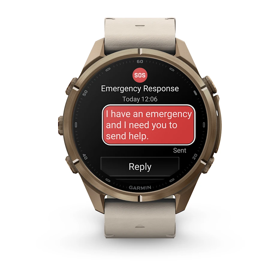 Garmin Fenix 9 Pro 43mm AMOLED inReach Autumn Gold Titanium with Bone Leather Band