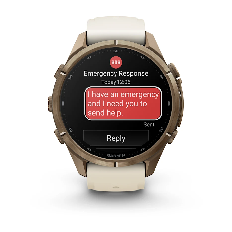 Garmin Fenix 9 Pro 43mm AMOLED inReach Autumn Gold Titanium with Cream/French Grey Silicone Band