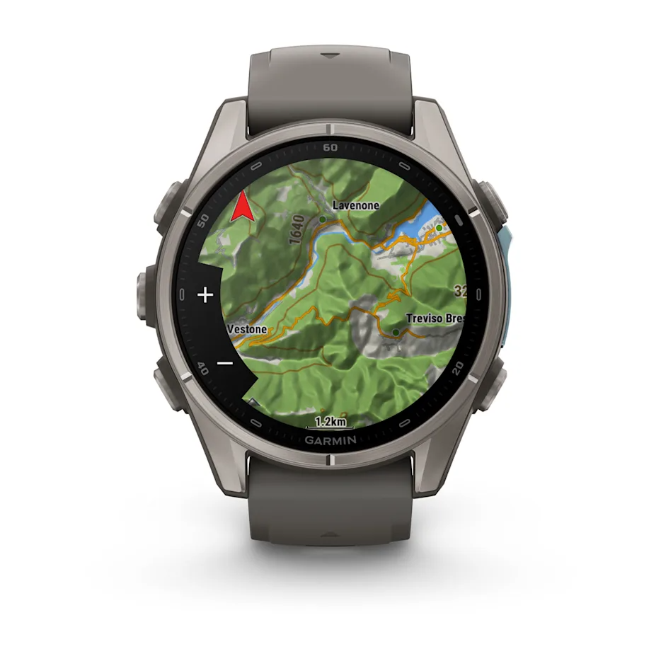 Garmin Fenix 9 43mm AMOLED Titanium with Pebble Grey Silicone Band