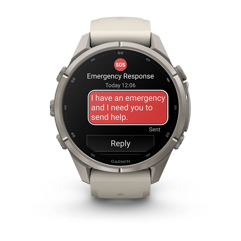 Garmin Fenix 9 Pro 43mm AMOLED inReach Titanium with Fog Grey/Dark Sandstone Silicone Band