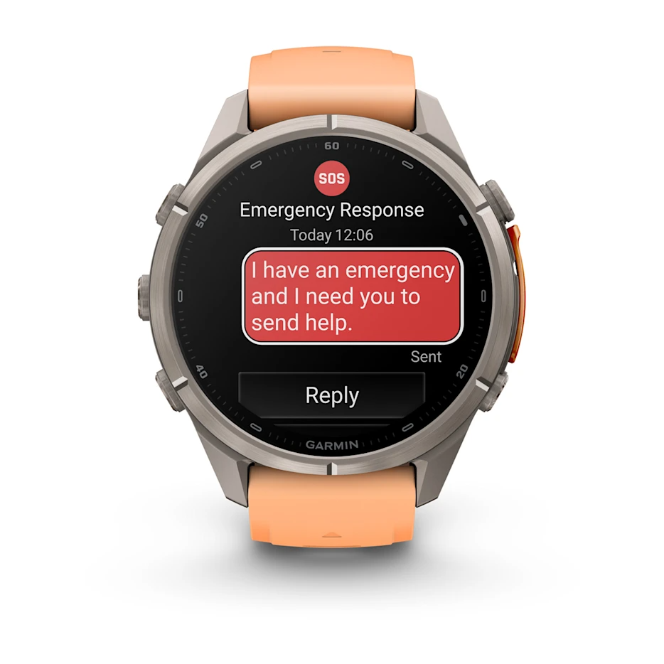 Garmin Fenix 9 Pro 43mm AMOLED inReach Titanium with Shell Pink/Autumn Orange Silicone Band