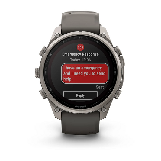 Garmin Fenix 9 Pro Solar Titanium with Pebble Grey Silicone Band