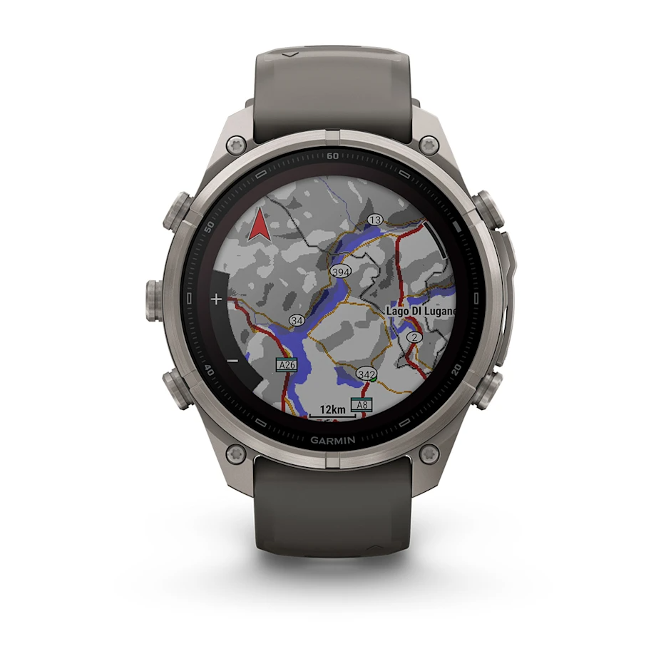 Garmin Fenix 9 Pro Solar Titanium with Pebble Grey Silicone Band
