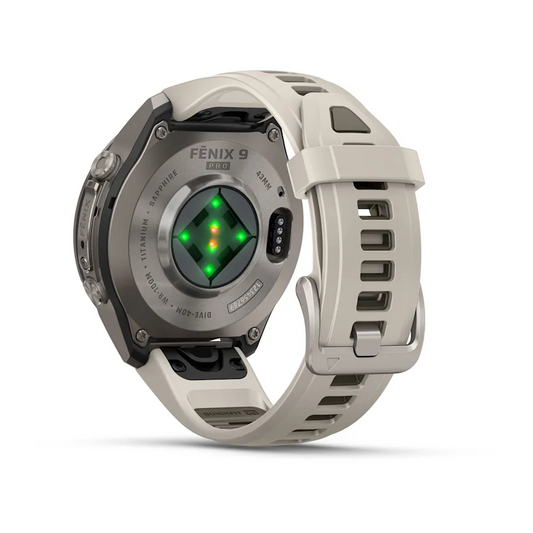 Garmin Fenix 9 Pro 43mm AMOLED Titanium with Fog Grey/Dark Sandstone Silicone Band