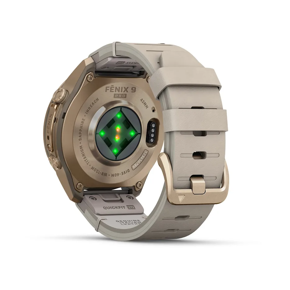 Garmin Fenix 9 Pro 43mm AMOLED inReach Autumn Gold Titanium with Bone Leather Band