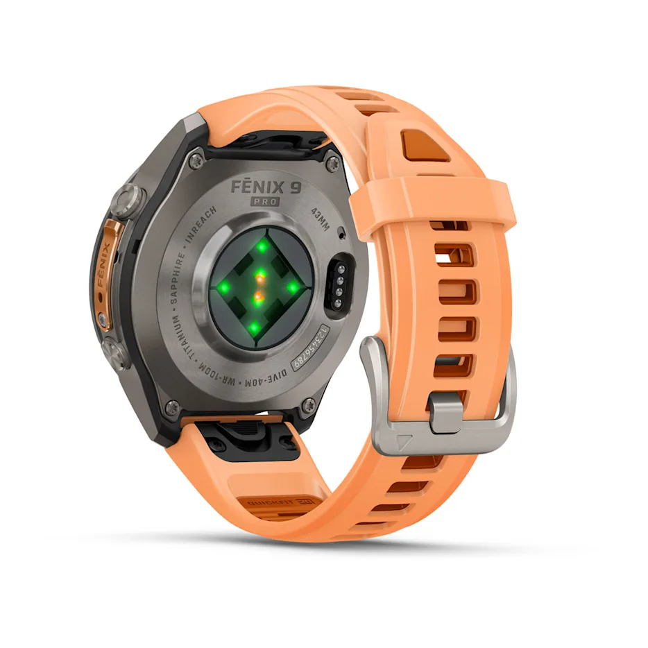 Garmin Fenix 9 Pro 43mm AMOLED inReach Titanium with Shell Pink/Autumn Orange Silicone Band