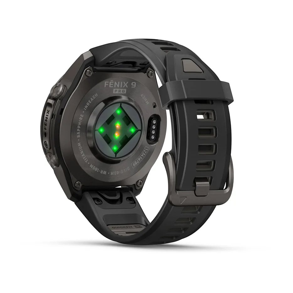Garmin Fenix 9 Pro 43mm AMOLED inReach Carbon Gray DLC Titanium with Black/Pebble Grey Silicone Band