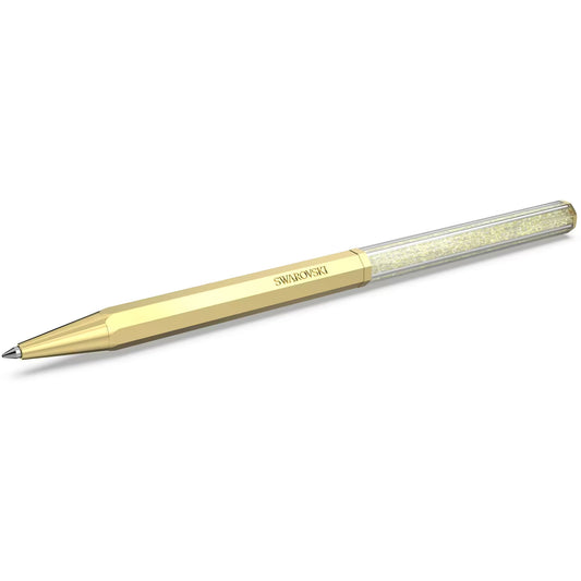 Crystalline ballpoint pen, Octagon shape, Gold tone