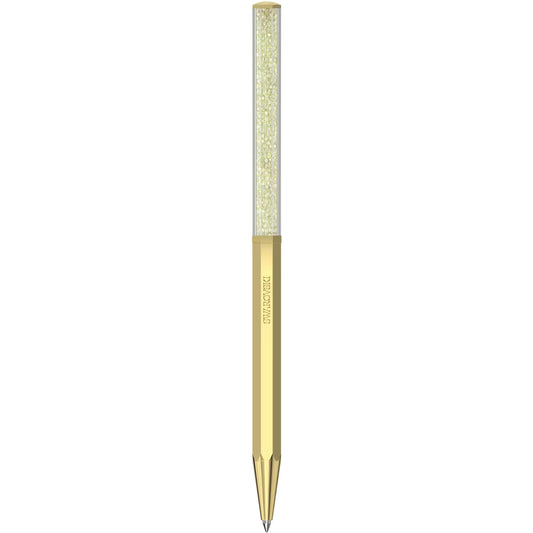 Crystalline ballpoint pen, Octagon shape, Gold tone