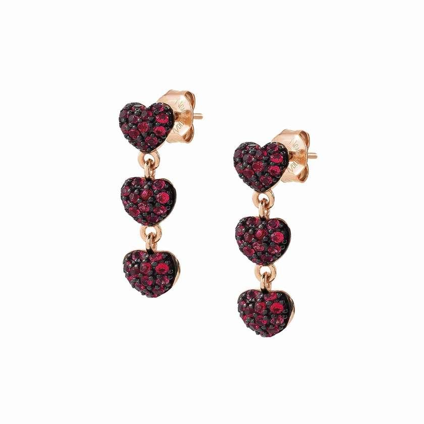 Easychic Rose Gold Plated Heart Drop Earrings