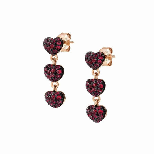 Easychic Rose Gold Plated Heart Drop Earrings