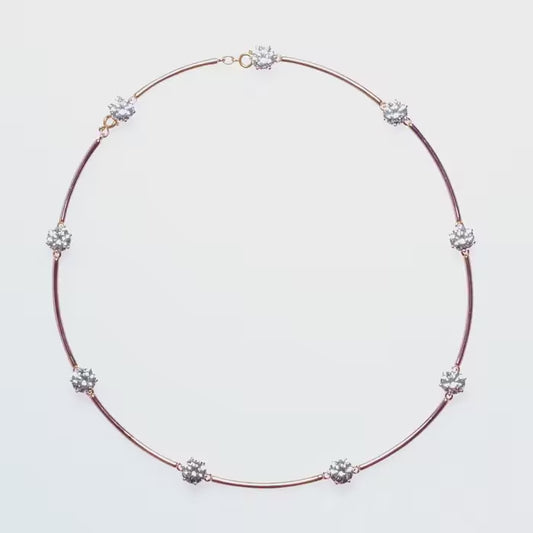 Constella extender, Round cut, White, 18k rose gold plated