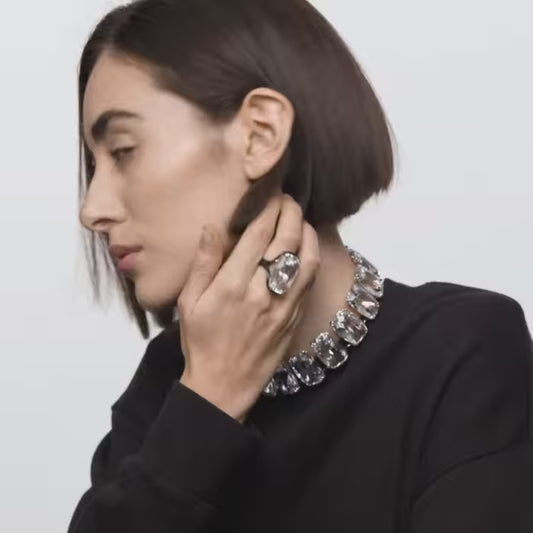 Harmonia cocktail Ring Oversized crystal, White S55
