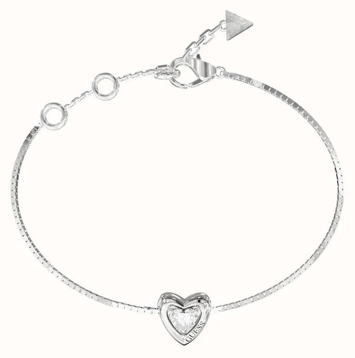 Guess Beloved Crystal Heart Silver Bracelet
