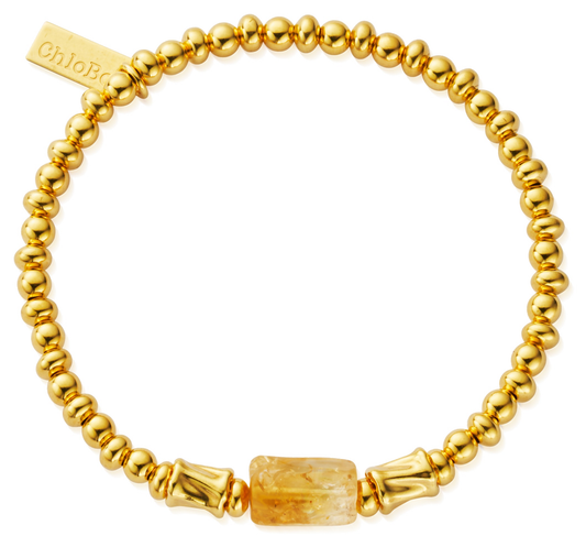 Yellow Gold Plated Sterling Silver Joy Spirit Bracelet - Citrine