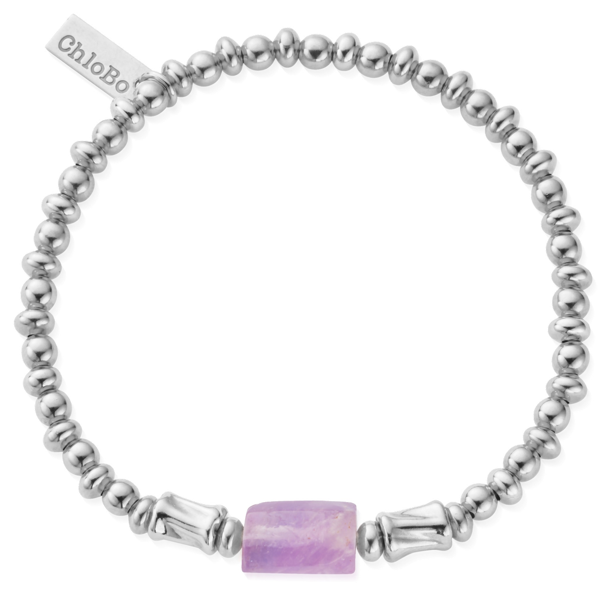 Sterling Silver Calming Spirit Stone Bracelet - Amethyst