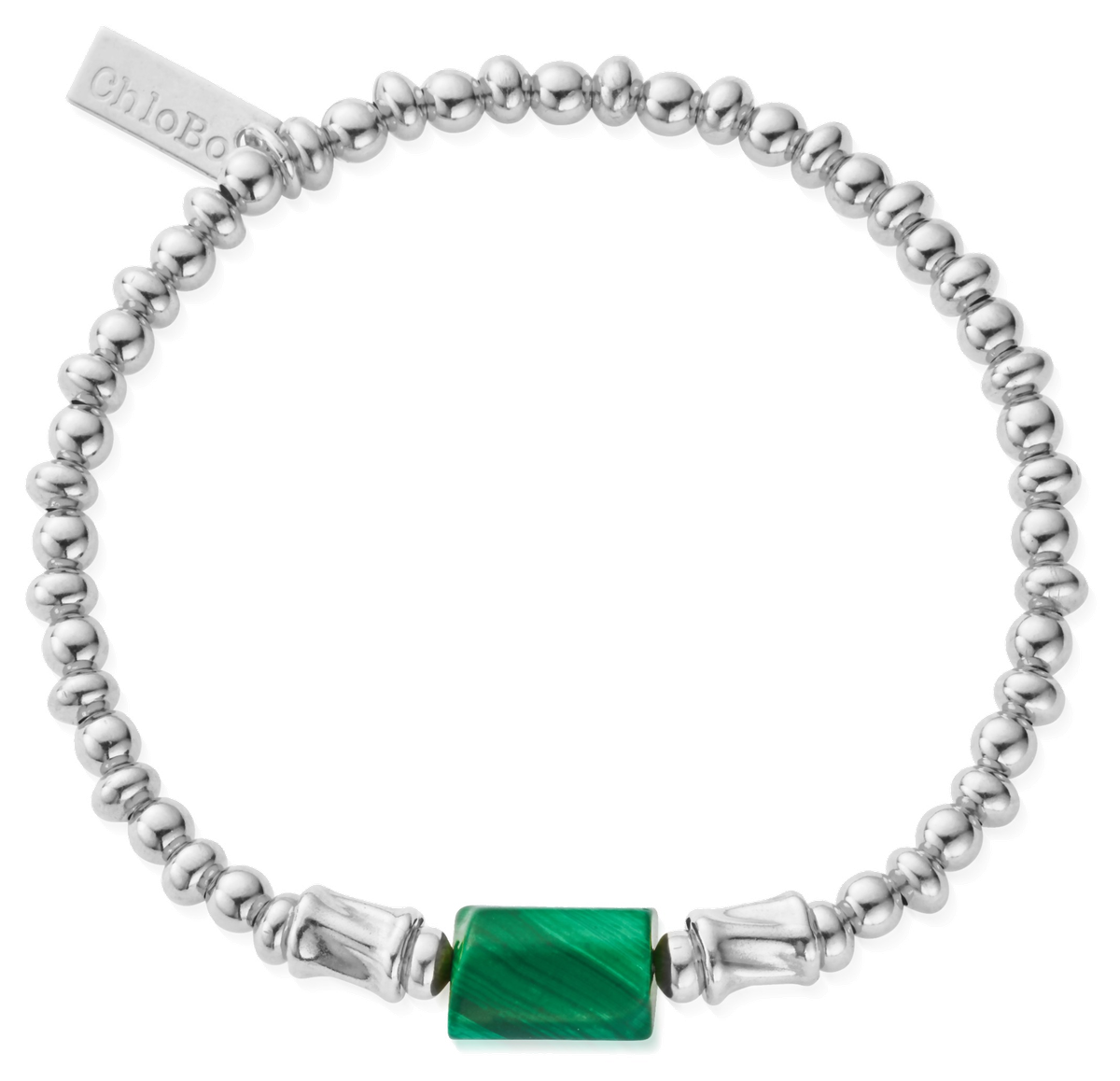 Sterling Silver Protection Spirit Stone Bracelet - Malachite