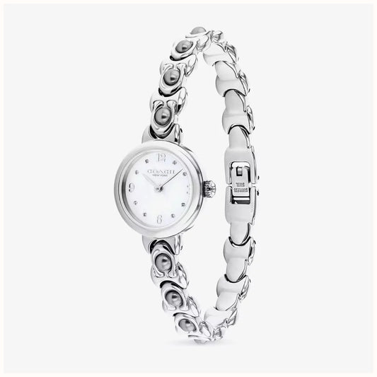 Coach Ladies Iris Mother of Pearl Dial Pearl Bracelet Watch