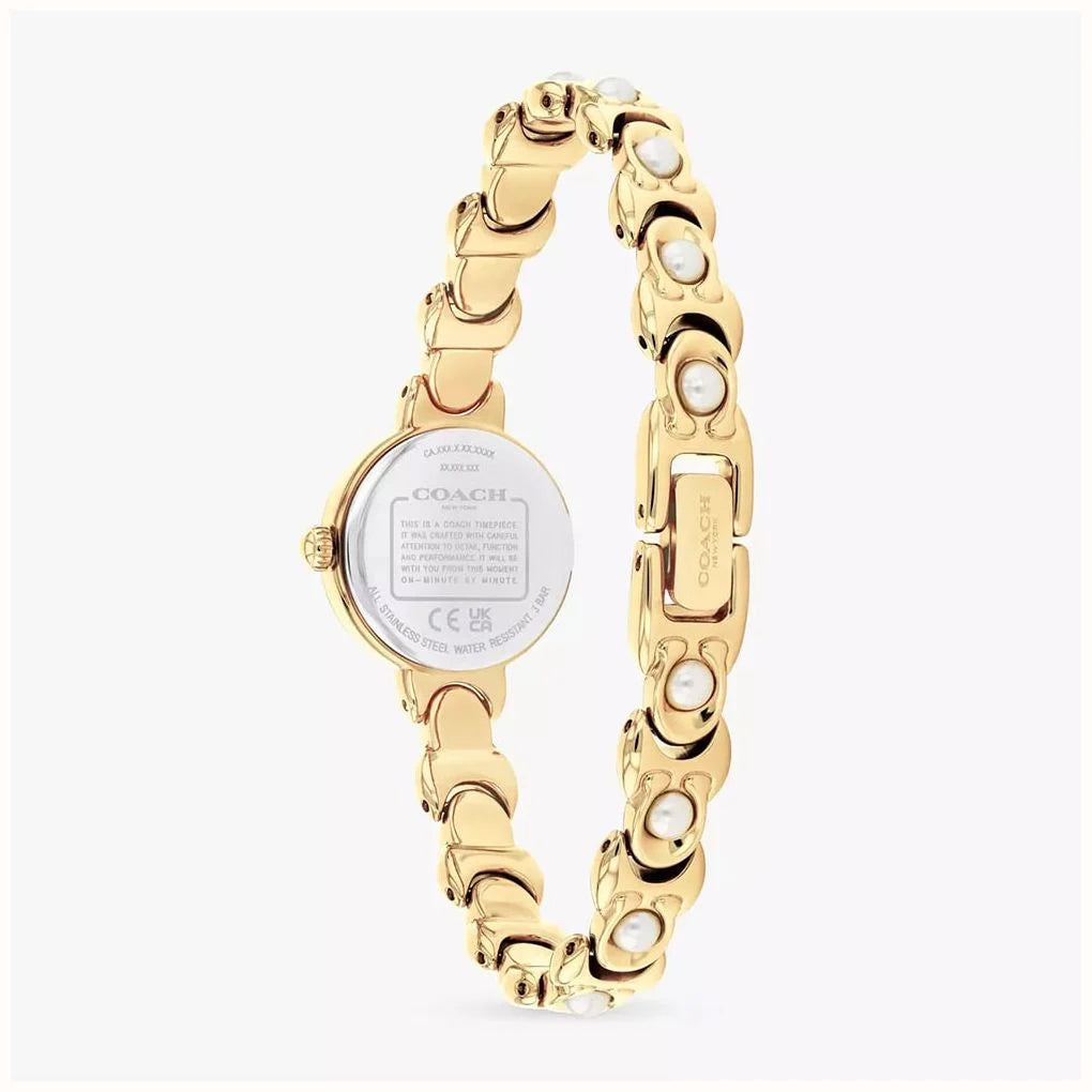 Coach Iris Mother of Pearl Dial Golden Pearl Bracelet Watch