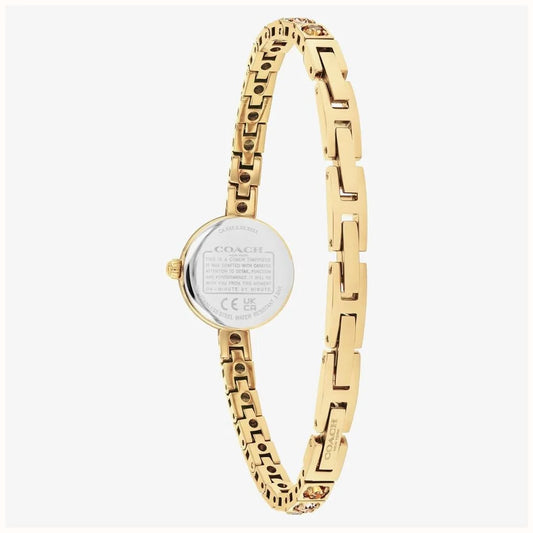 Coach Ladies Iris Gold Dial Golden Tennis Bracelet