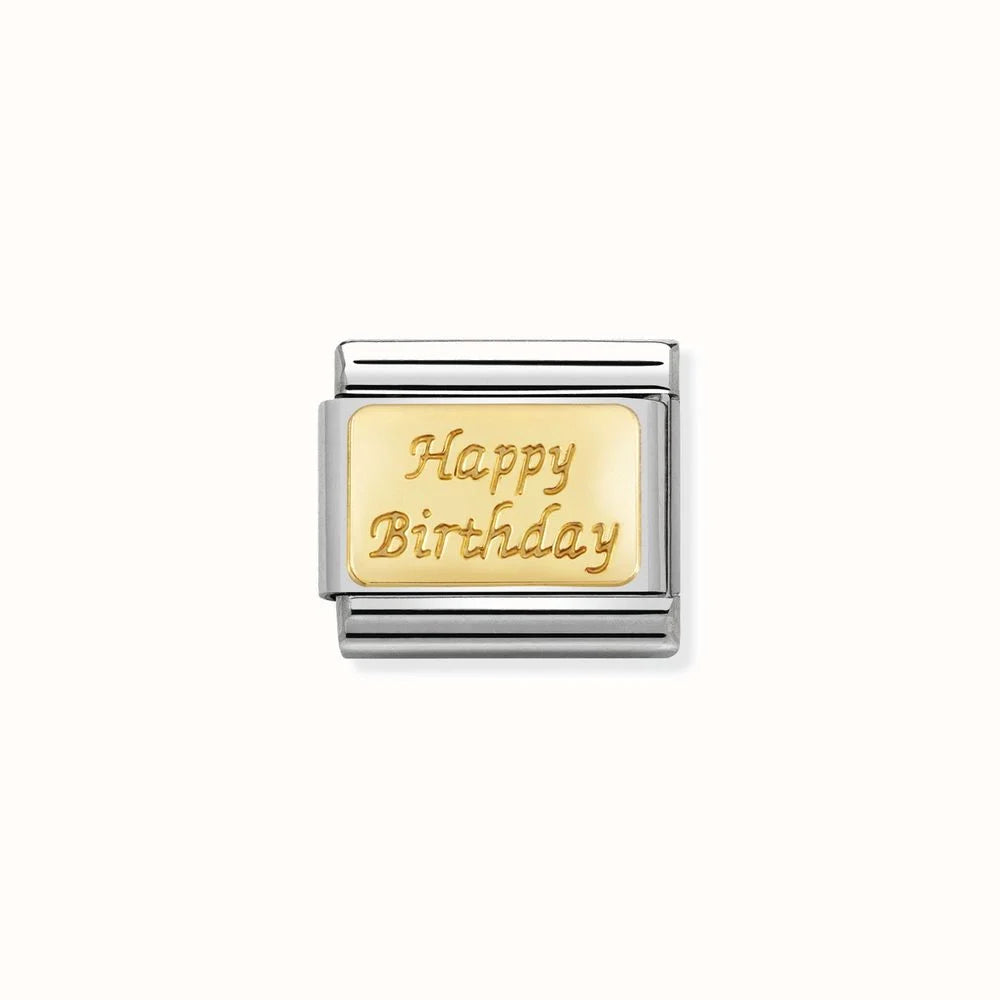 Yellow gold happy birthday