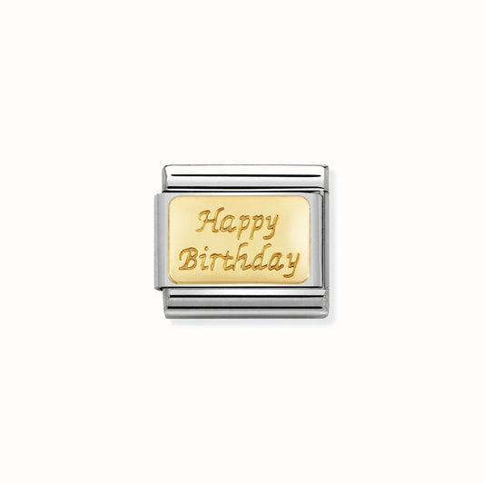 Yellow gold happy birthday