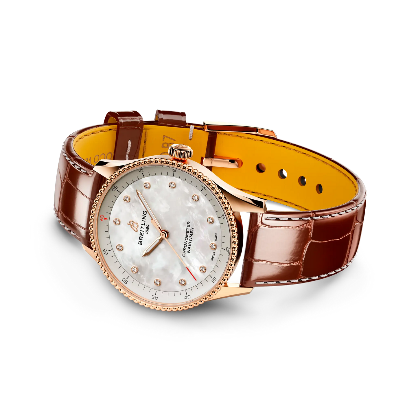 NAVITIMER 32 | 32mm 18ct Gold Case Pearl & Diamond Dot Dial