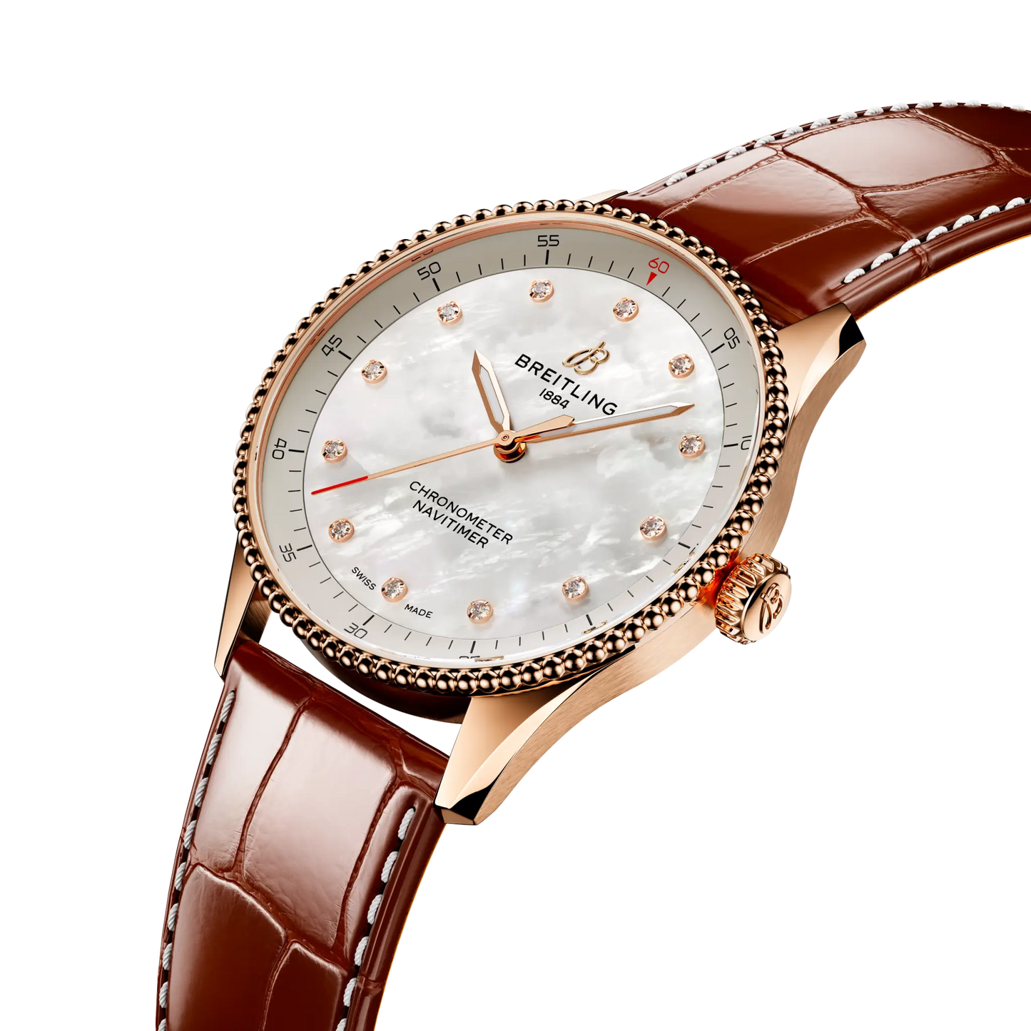 NAVITIMER 32 | 32mm 18ct Gold Case Pearl & Diamond Dot Dial
