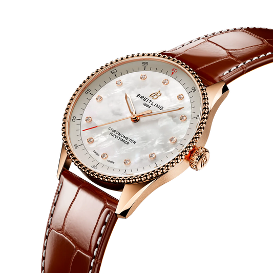 NAVITIMER 32 | 32mm 18ct Gold Case Pearl & Diamond Dot Dial