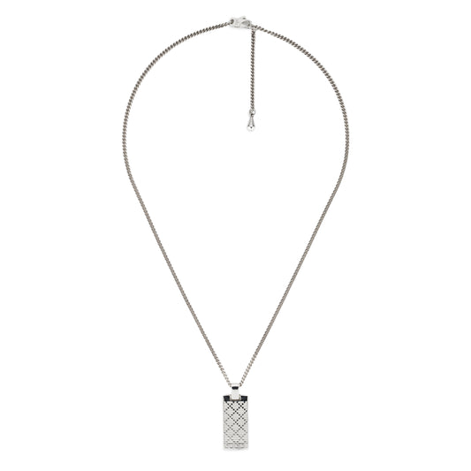 Gucci Diamante Pattern Sterling Silver Necklace 55cm with Pendant