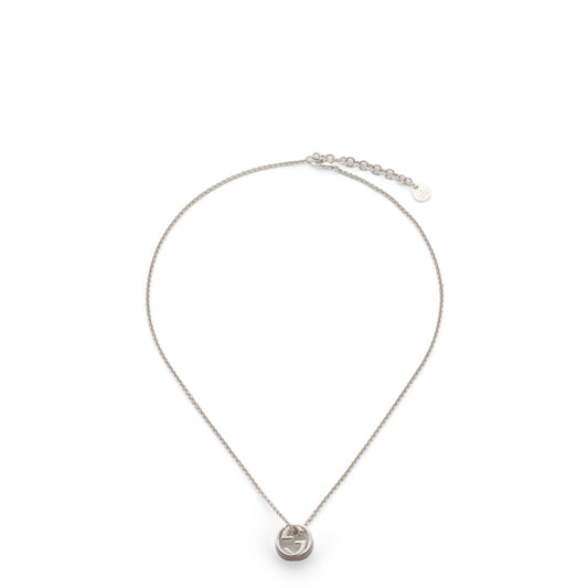 Gucci Web Necklace 50cm in Sterling Silver Red and Green Enamel