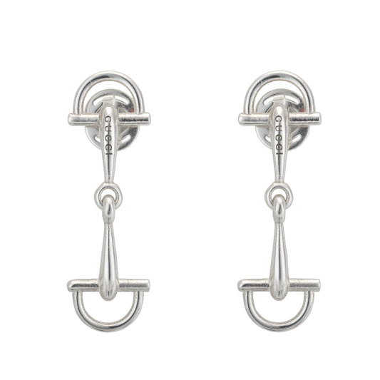 Gucci Staffa Sterling Silver 28mm Pendant Earrings