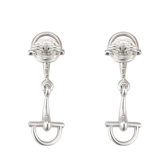 Gucci Staffa Sterling Silver 28mm Pendant Earrings