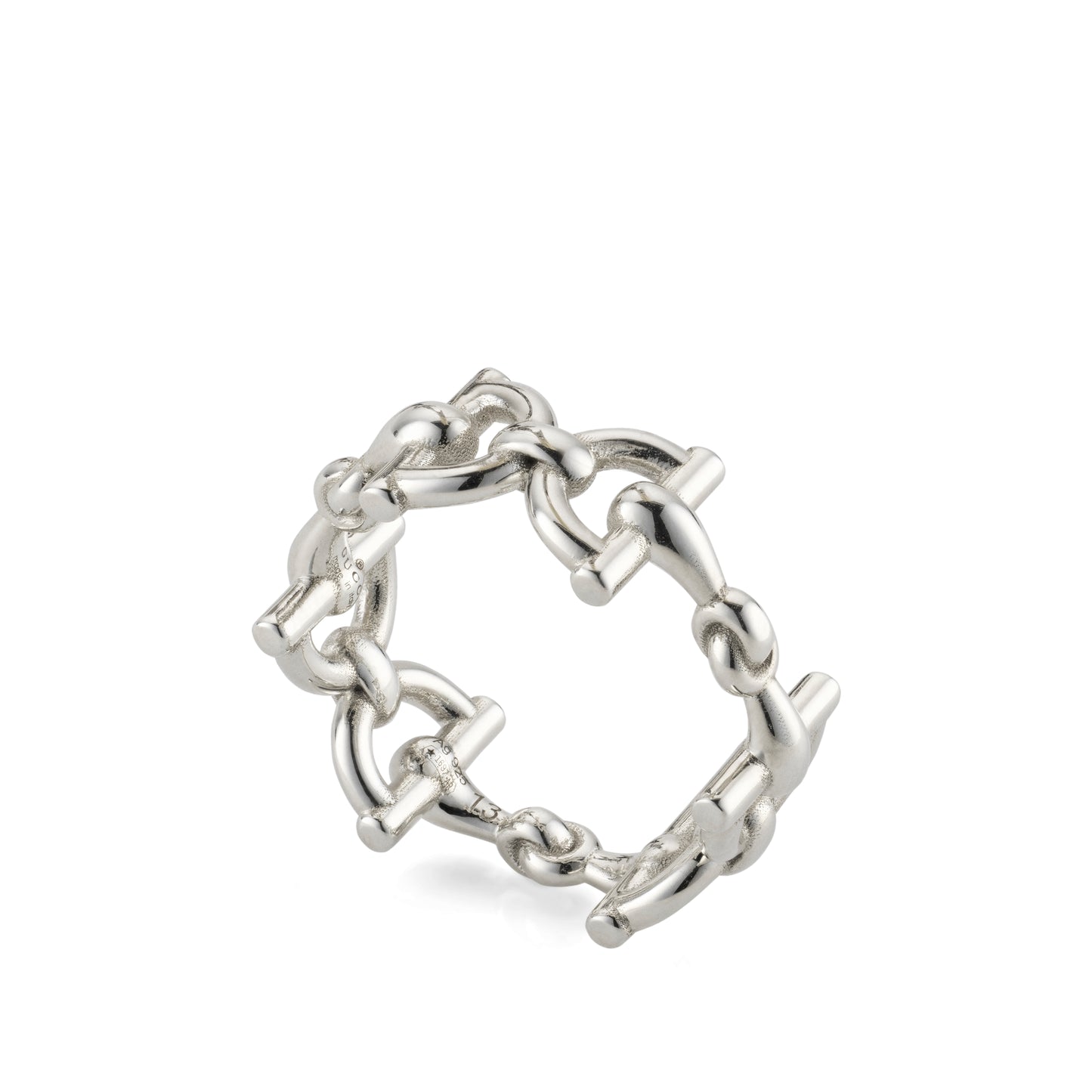 Gucci Staffa 9mm Sterling Silver Band Ring