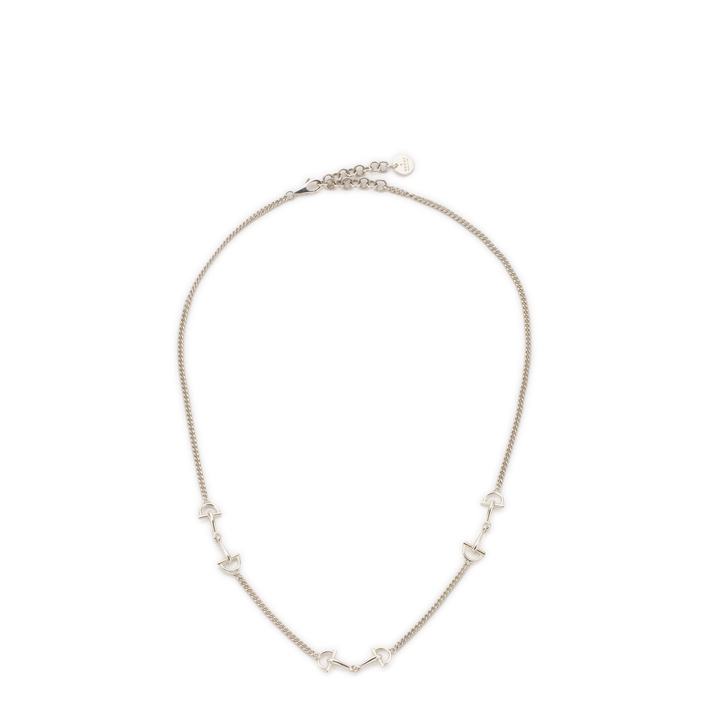 GUCCI Staffa 50cm Sterling Silver Necklace