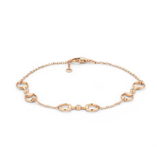 Horsebit Bracelet in pink gold and diamonds