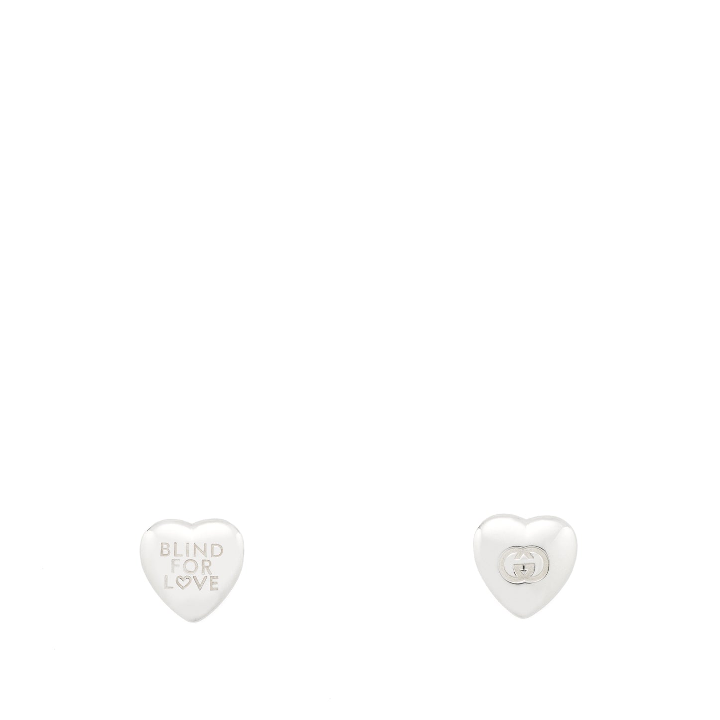 Gucci Blind for Love Sterling Silver Heart Earrings 13mm