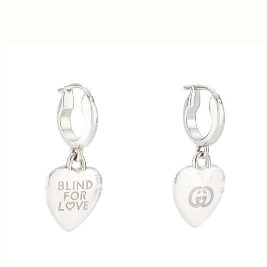 Gucci Blind for Love Sterling Silver 14mm Earrings
